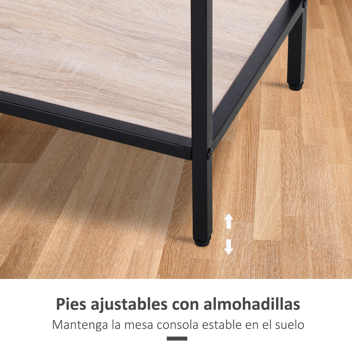 Mesa Tipo Consola Estreita Consola de Estilo Industrial com 2 Gavetas e Prateleira Inferior para Entrada Corredor Escritório 120x30x81,5cm Carvalho e Preto — foto 5