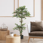 Planta Artificial Ficus 150 cm Planta Artificial com 1008 Folhas Musgo e Vaso Planta Artificial Decorativa para Interior e Exterior Casa Sala de Estar Escritório Verde — foto 4
