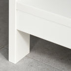 Mesa de console para Corredor com 2 gavetas e 2 prateleiras inferiores Móveis modernos Base elevada anti-inclinação 100x30.5x80 cm Branco — foto 8