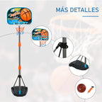 Tabela de Basquetebol para Crianças Tabela de Basquetebol com Suporte Altura Ajustável e Base Preenchida para Interior e Exterior 32x65x126-158 cm Multicor — foto 7