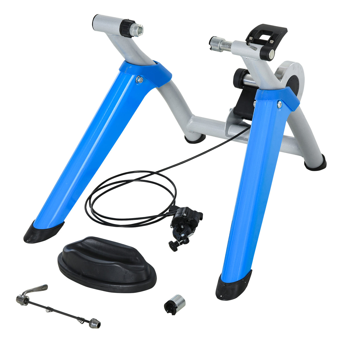 Rolo de bicicleta dobrável portátil com resistência magnética ajustável de 8 níveis para rodas 650C e 700C 77x56x47,5 cm Azul — foto 1