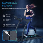 Passadeira de Correr e Andar Dobrável com 12 Programas Velocidade até 14km/h Tela LCD Pulsômetro Superfície 122x41cm e Rodas de Transporte 153x77x124cm Preto — foto 7