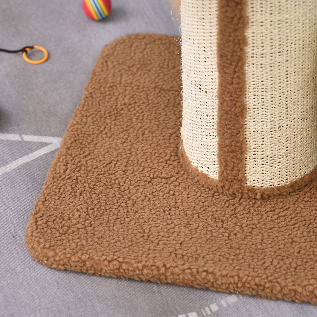 Arranhador para Gatos Altura 91 cm Arranhador para Gatos de 3 Níveis com Ninho Plataforma e Poste de Sisal 45x45x91 cm Marrom Claro — foto 8