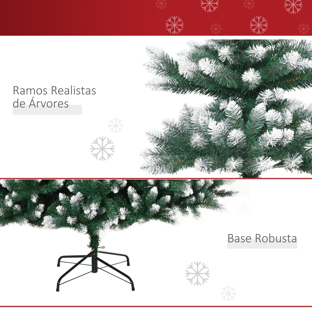 HOMCM Árvore de natal de 210 cm 2012ramos com Suporte Metálico Árvore de Natal de ponta branca artificial Realista para interiores Verde — foto 7