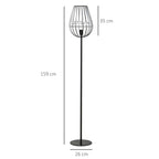 Lâmpada de pé com base de metal moderno com interruptor de pé Ф27,5x159 cm Preto — foto 3