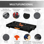 Bancada de Trabalho 5 em 1 Mesa de Trabalho com Altura Ajustável em 2 Níveis Pés Retráteis e 4 Rodas Carga Máxima 150kg para Oficina Garagem 105x74x80cm Preto — foto 5
