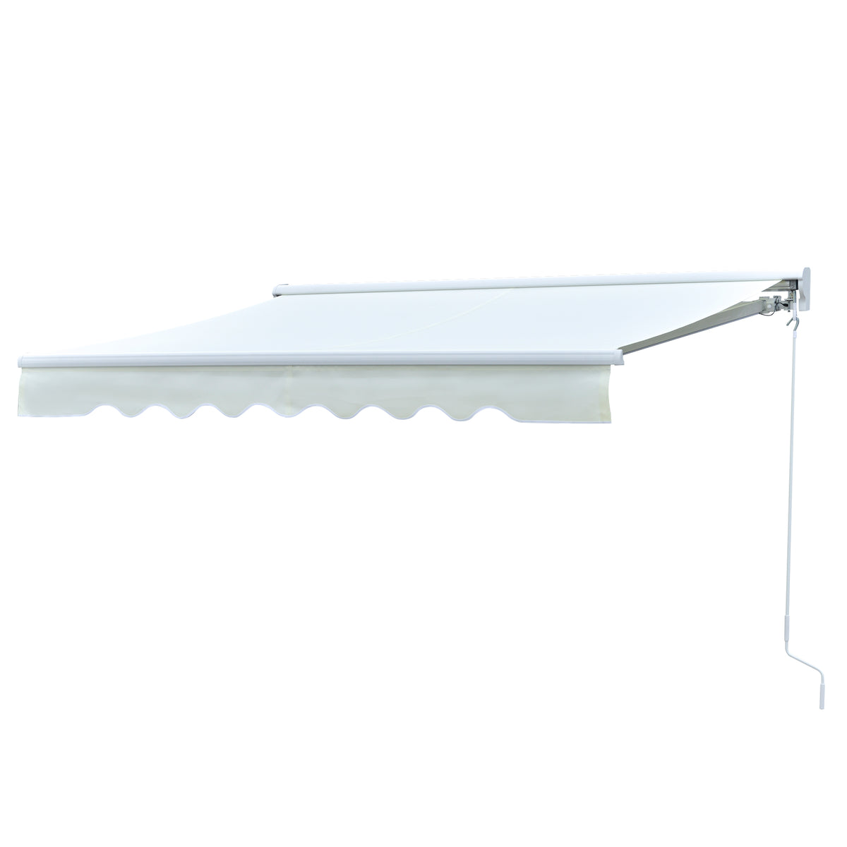 Toldo de parede retrátil 250x200 cm com manivela e controle remoto Luzes LED Ângulo ajustável para varanda, jardim, terraço, alumínio bege — foto 1