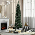 Árvore de Natal Artificial Altura 190 cm com 570 Ramos de PVC Ignífugos Base Dobrável e Suporte Metálico Decoração de Natal para Interiores Ø53x190 cm Verde — foto 8