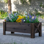 Horta Vertical Floreira de Madeira Retangular com Pés para Flores Plantas Cultivos 100x36,5x36cm Marrom — foto 2