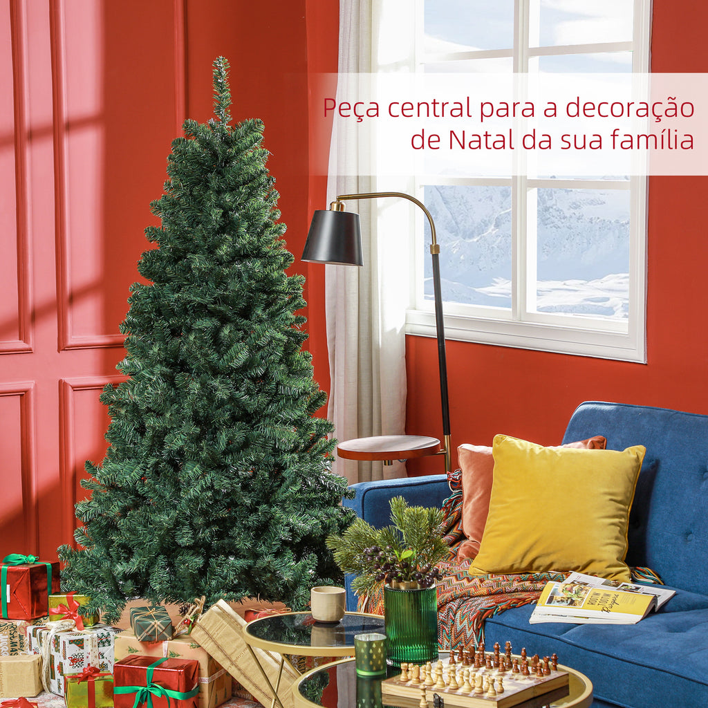 Árvore de Natal 180 cm Árvore de Natal Artificial com 760 Ramos de Arame de Memória e Base Recolhível Árvore de Natal para Sala Verde — foto 4