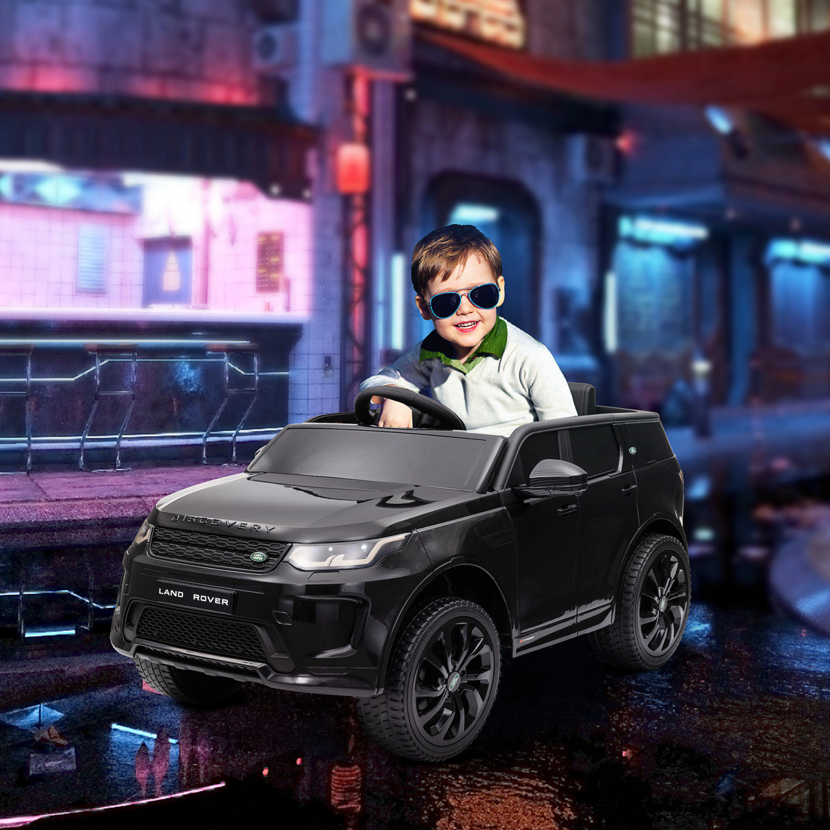 Carro Elétrico para Crianças acima de 3 Anos com Licença Land Rover Discovery Sport Carro Elétrico Infantil com Bateria 12V Controlo Remoto Faróis Buzina e Música 106x65,5x51 cm Preto — foto 2