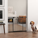 Barreira de Segurança Extensível Barreira para Animais de Estimação com Fecho Automático e Sistema de Duplo Bloqueio para Porta Corredor Escada 74-100x76 cm Preto — foto 2