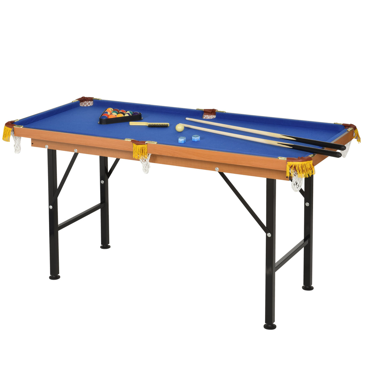 Mesa de Bilhar Dobrável Mini Mesa de Sinuca com 2 Tacos 16 Bolas Giz Triângulo, Acessórios 140 x 63 x 75 cm — foto 1