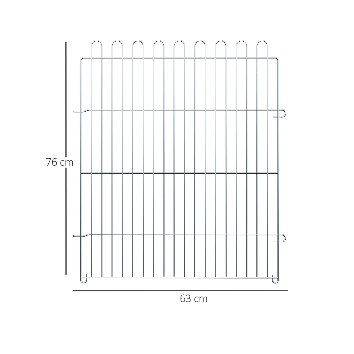 Parque para Animais de Estimação com 8 Paineis 63x76cm Cerca para Animais de Estimação com Porta com Trava para Jardim Pátio Exterior Prata — foto 3