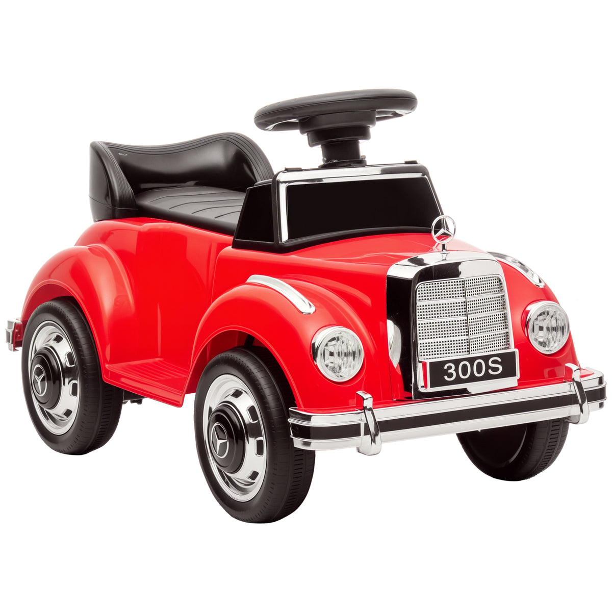 Carro Andador com Licença da Mercedes-Benz 300S Carro Andador para Crianças de 18-48 Meses com Armazenamento Volante Sistema Anti-Tombo Carga 25 kg 77,5x41,5x45 cm Vermelho — foto 1