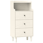 Cómoda com 3 Gavetas Cómoda de Quarto Estreita com Prateleiras Abertas Anti-Tombo Gaveteiro Alto para Sala de Estar Corredor 47x29x95 cm Branco Acinzentado — foto 1