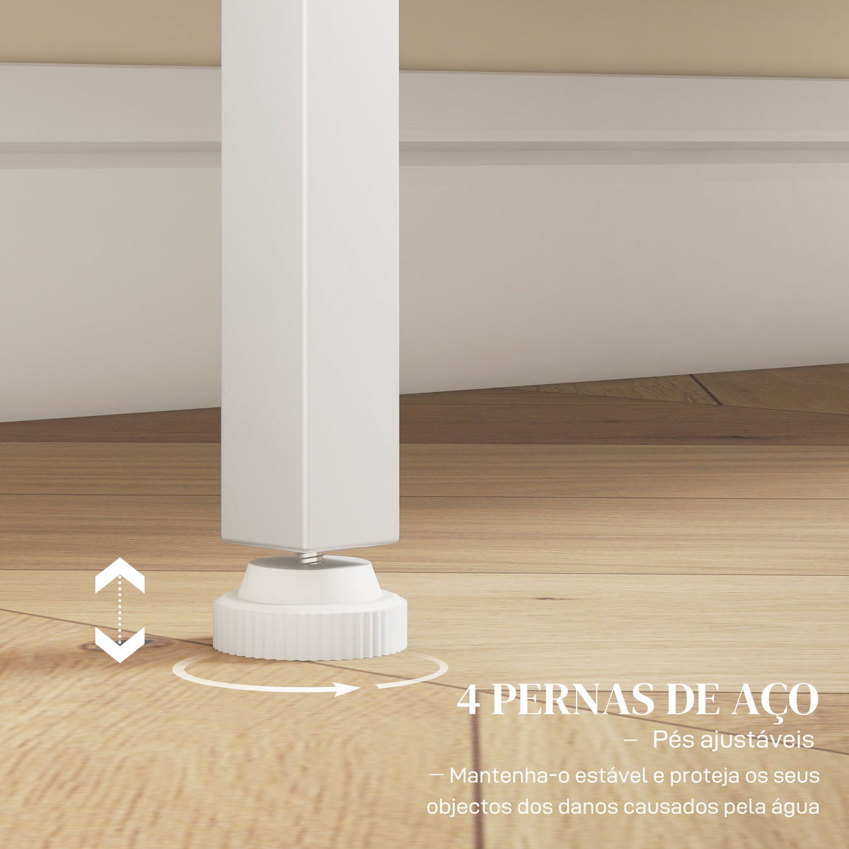Aparador de 3 Níveis Móvel Auxiliar com Portas de Malha e Prateleira Ajustável Aparador de Cozinha Moderno para Sala 80x37x92 cm Branco — foto 6