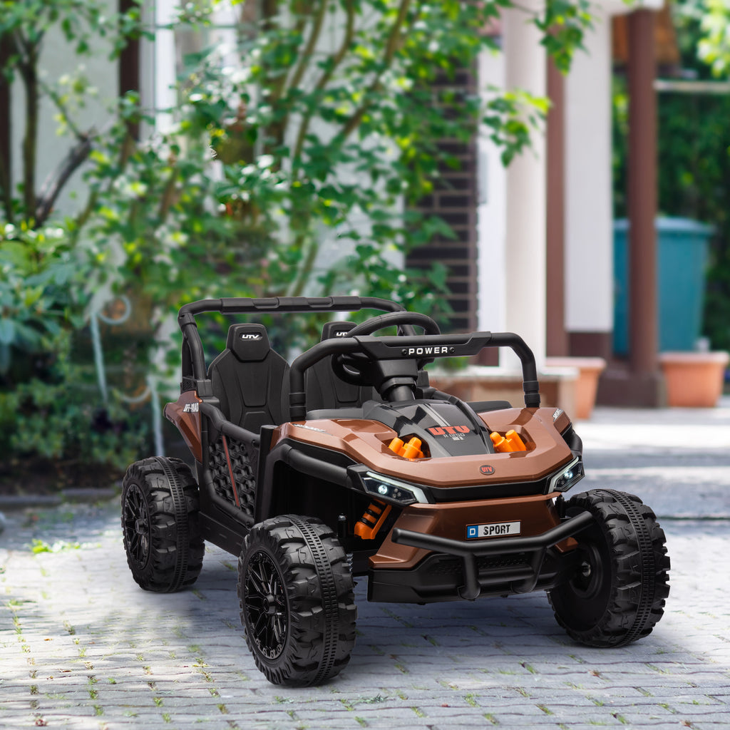 Carro elétrico infantil UTV buggy elétrico infantil com telecomando 2.4Ghz 2 motores 103L x 69l x 59H cm castanho — imagem 6