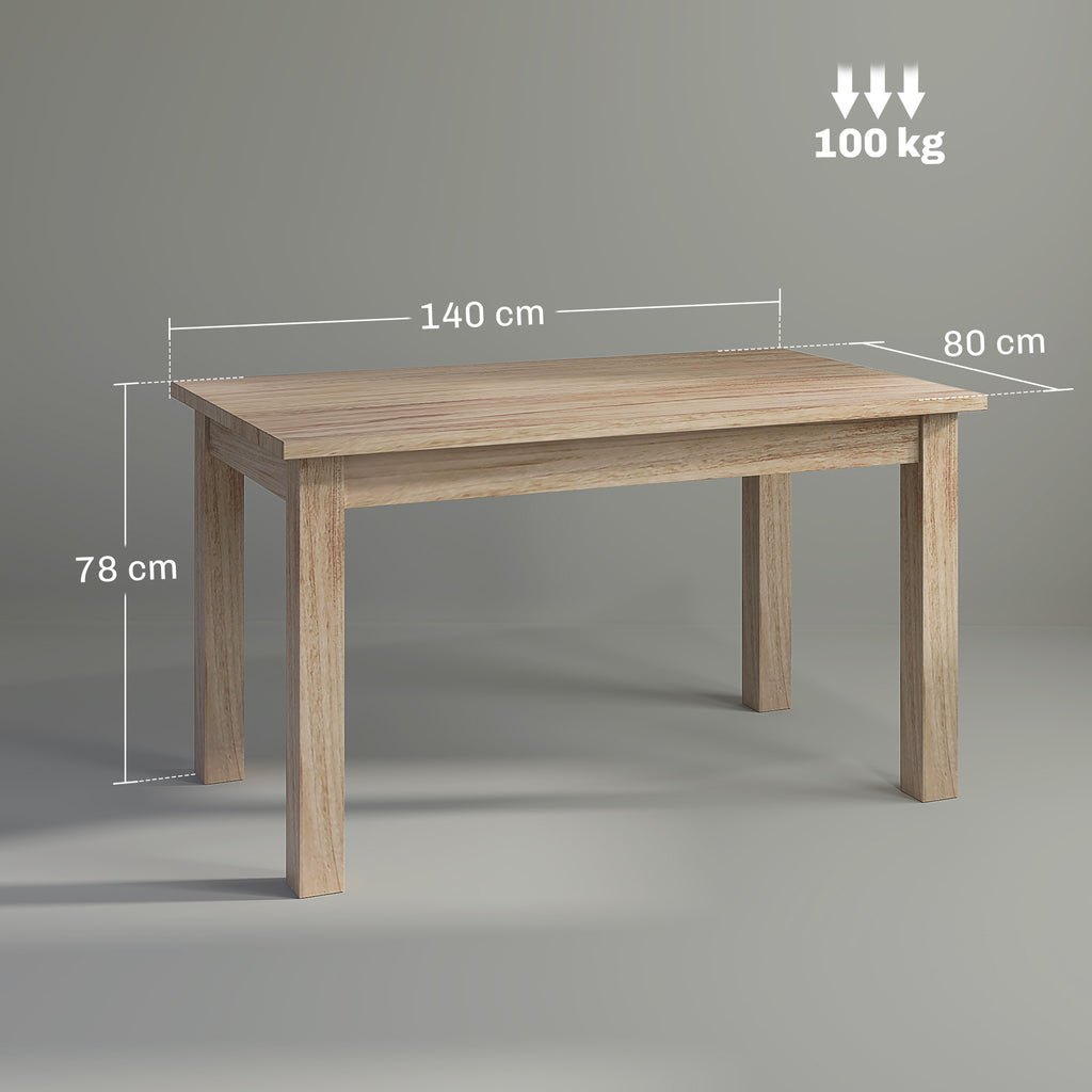 Mesa de Jantar Mesa Retangular para 6 Pessoas Mesa de Refeição com Bancada Laminada para Cozinha Sala 140x80x78 cm Madeira — foto 3