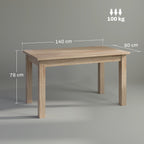 Mesa de Jantar Mesa Retangular para 6 Pessoas Mesa de Refeição com Bancada Laminada para Cozinha Sala 140x80x78 cm Madeira — foto 3