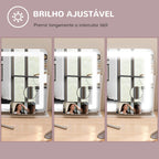 Espelho de Maquilhagem com Luzes Espelho de Toucador Giratório 58x46 cm com 3 Modos de Iluminação Interruptor Tátil Espelho de Maquilhagem com Suporte para Telemóvel e Entrada USB Branco — foto 7