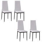 Conjunto de 4 Cadeiras de Sala de Jantar Estofadas em Linho e Pés de Metal Cadeiras Modernas para Cozinha Carga Máxima 120kg 41x50x97cm Branco — foto 1
