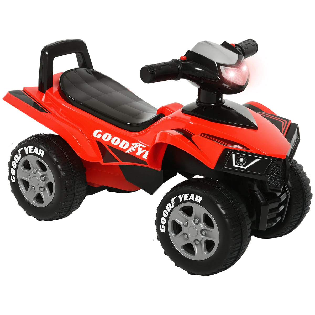 Quadriciclo elétrico para crianças acima de 12 meses Carro elétrico quad Com funções Luzes musicais Buzina e espaço secreto de armazenamento 60x38x42 cm Azul — foto 1
