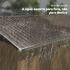Abrigo de Jardim Metálico 340x386x200cm Abrigo de Exterior para Armazenamento de Ferramentas com Base de Reforço Incluida 4 Janelas de Ventilação e Porta Corredeira Marrom — foto 7