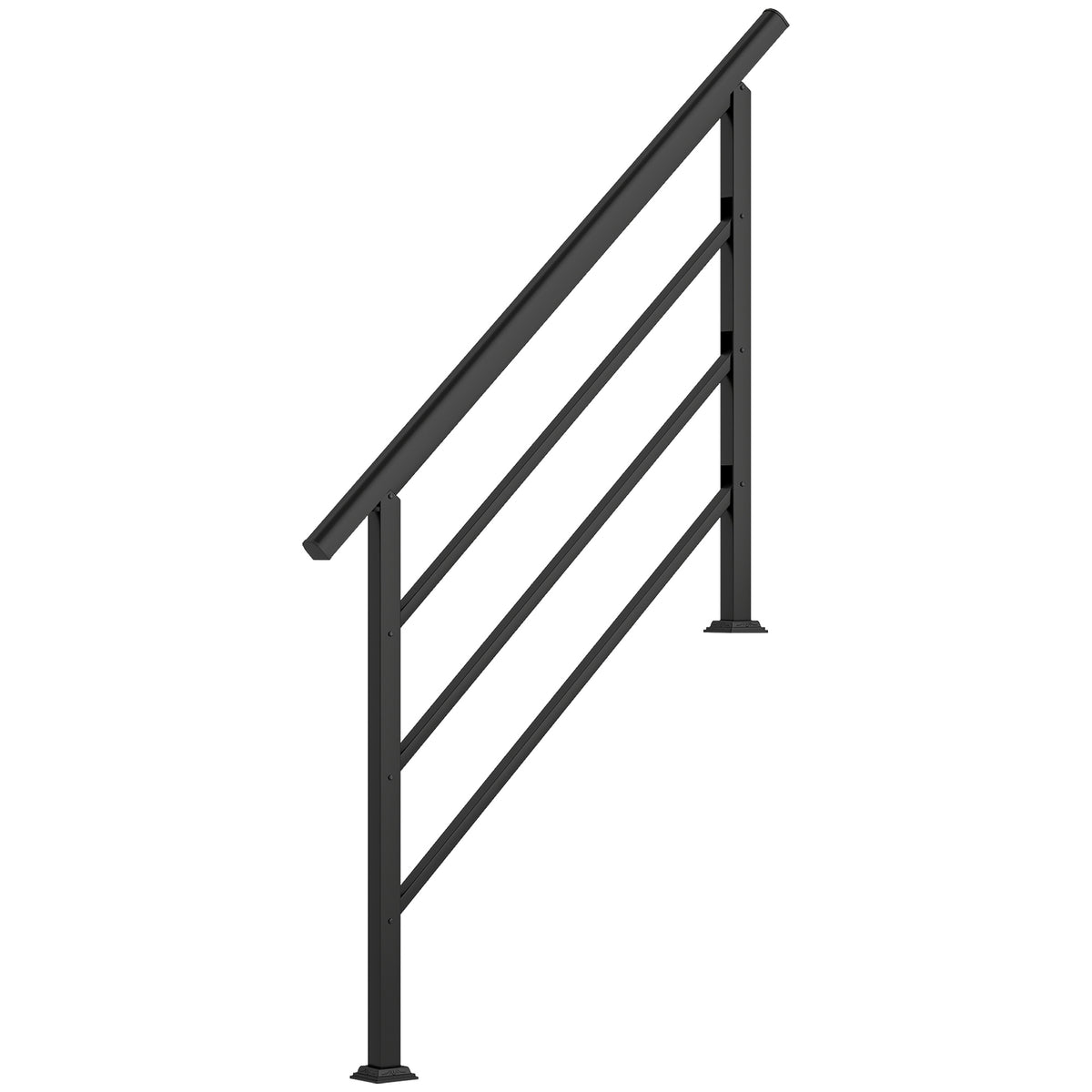 Corrimão de Escada 131 cm Corrimão para Escada com Kit de Instalação Ângulo Ajustável para 1-4 Degraus Preto — foto 1