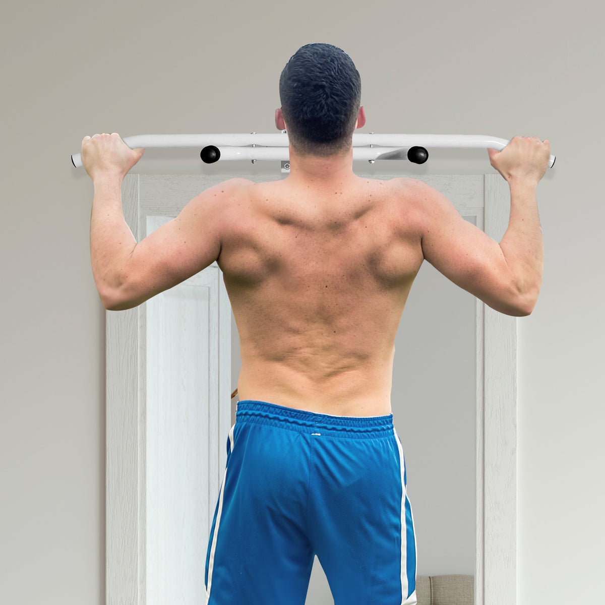 Barra de Elevações Fixa de Parede para Abdominais e Exercícios de Musculação - Branco - 118x44x20cm — foto 2