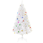 Árvore de Natal Artificial 180cm com 930 Ramos de PVC 48 Decorações Incluidas Suporte Metálico Decoração de Natal para Interiores Ø105x180cm Branco — foto 1