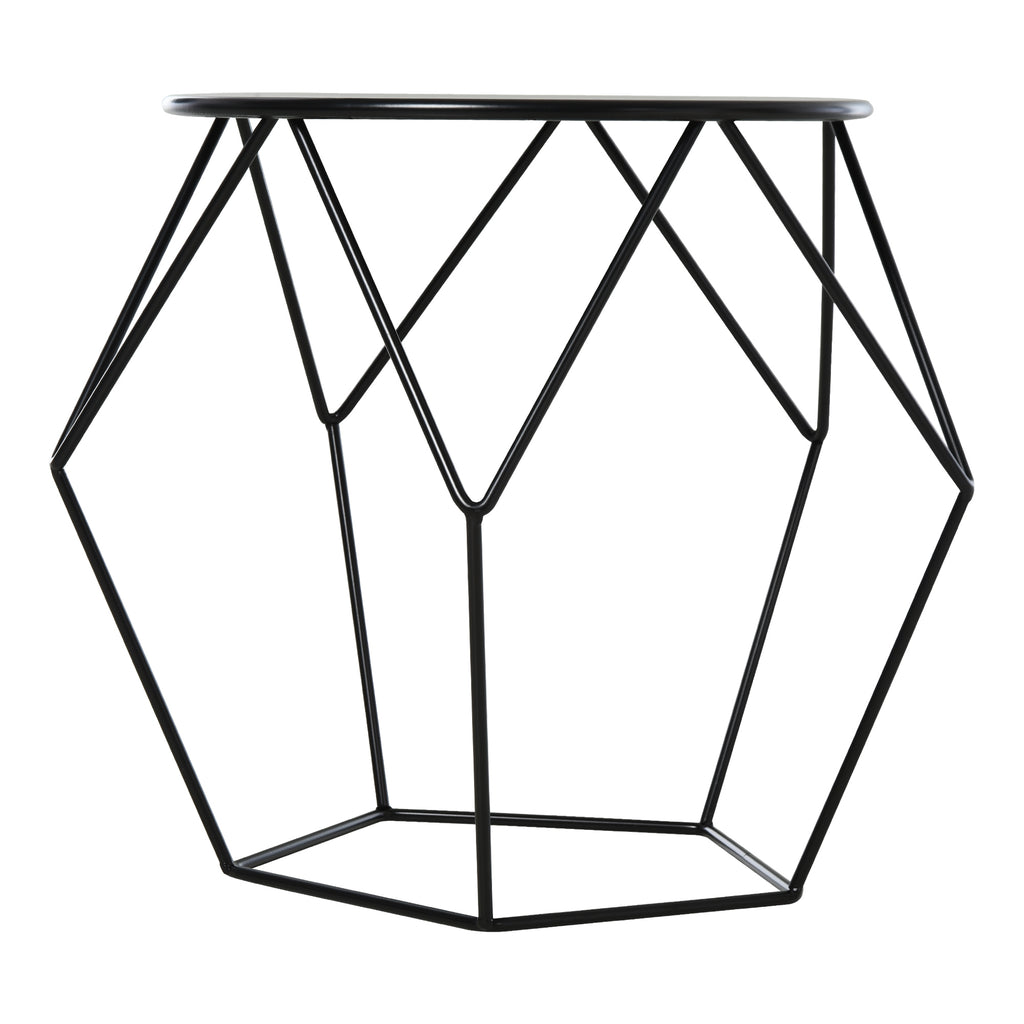 Mesa de Centro de Metal Estilo Moderna Mesa de Apoio Redonda para Sala de Estar Escritório 51x51x44 cm Preto — foto 8