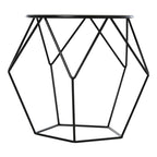 Mesa de Centro de Metal Estilo Moderna Mesa de Apoio Redonda para Sala de Estar Escritório 51x51x44 cm Preto — foto 8