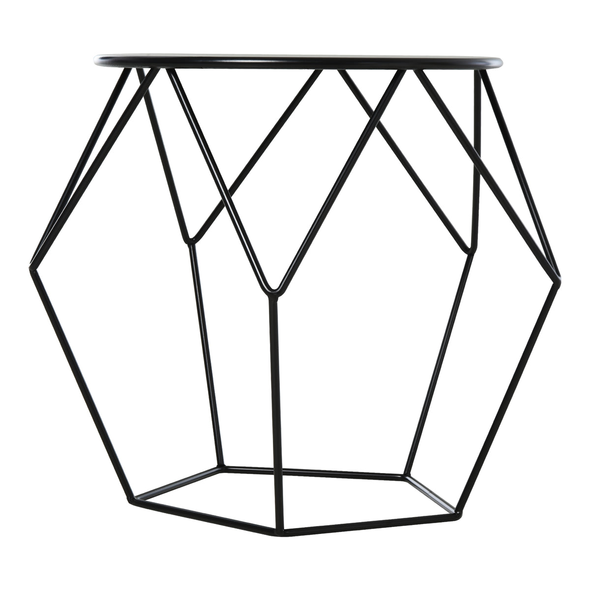 Mesa de Centro de Metal Estilo Moderna Mesa de Apoio Redonda para Sala de Estar Escritório 51x51x44 cm Preto — foto 8