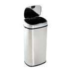 Balde de Lixo Inteligente de Aço Inoxidável 68L com Sensor Infravermelho de Abertura Automática e Contato Manual para Cozinha Dormitório Casa de banho 40,5x29,578cm Prata — foto 1