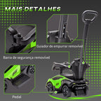 2 em 1 Carro Andador para Crianças 12-36 Meses Lamborghini Essenza SCV2 Carro Andador com Buzina Guiador e Grade de Segurança Removível 86,5x40x89,5cm Verde e Preto — foto 7