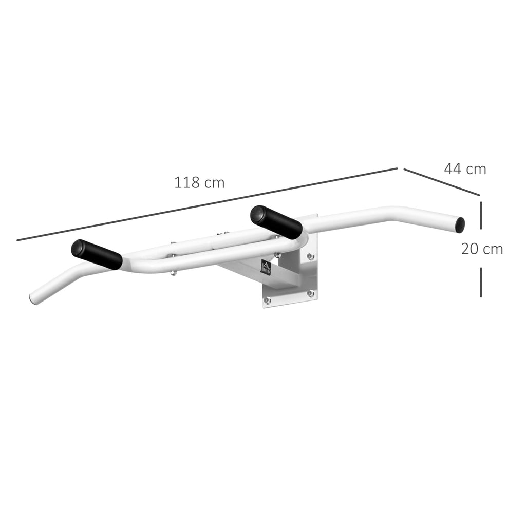 Barra de Elevações Fixa de Parede para Abdominais e Exercícios de Musculação - Branco - 118x44x20cm — foto 3