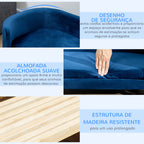 Sofá para Cães Pequenos Cama Elevada para Cães com Pés de Madeira Almofada Removível e Capa Lavável Carga 10 kg 86x55x33 cm Azul — foto 5