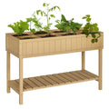 Horta Vertical de Madeira 120x60x81cm Floreira Elevada para Cultivo de Plantas Flores com Prateleira Inferior para Jardim Terraço Exterior — foto 1