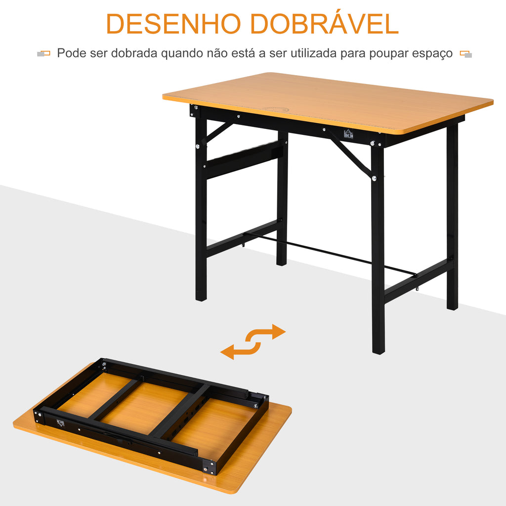 Bancada de Trabalho Dobrável Mesa de Trabalho Dobrável com Régua Transferidor Carga 100 kg 100x60x75,5 cm Madeira e Preto — foto 4