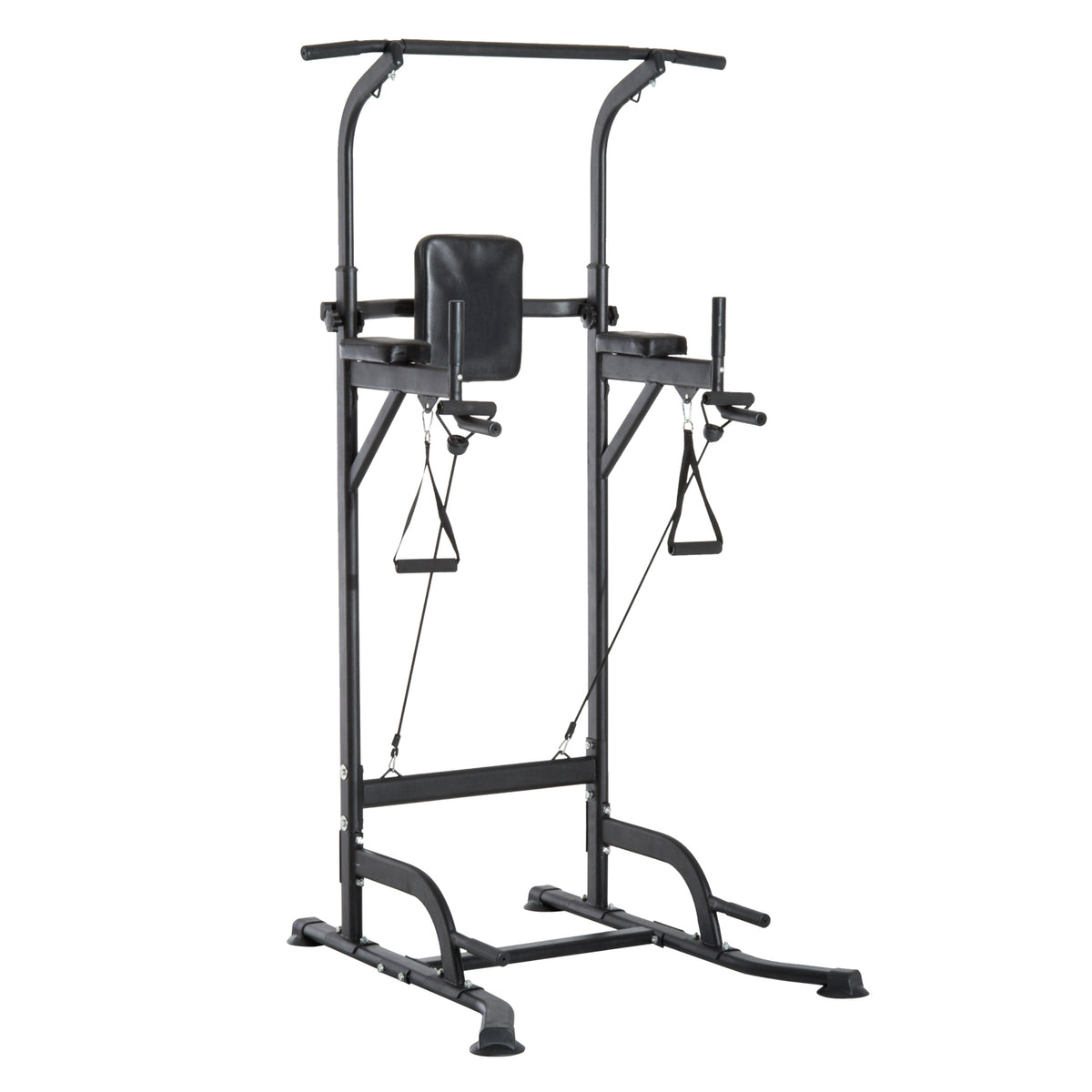 Power Tower Máquina de Musculação Banco 5 em 1 Exercícios Dip Pull-up Flexões e Abdominais - 94 x 99 x 182-232 cm — foto 1