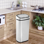 Balde de Lixo Inteligente de Aço Inoxidável 68L com Sensor Infravermelho de Abertura Automática e Contato Manual para Cozinha Dormitório Casa de banho 40,5x29,578cm Prata — foto 2
