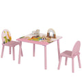 Mesa Infantil com 2 Cadeiras Mesa e Cadeiras para Crianças com Estampados de Animais para Meninos e Meninas de 3-8 Anos para Casa Escola Infantil Rosa — foto 1