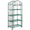 Estufa de Exterior com 4 Prateleiras e Rodas, Estufa Compacta com Porta Enrolável, Estrutura de Aço e Cobertura de PVC, Anti-UV para Plantas, Vasos, Flores, 70x50x165 cm, Transparente — foto 1