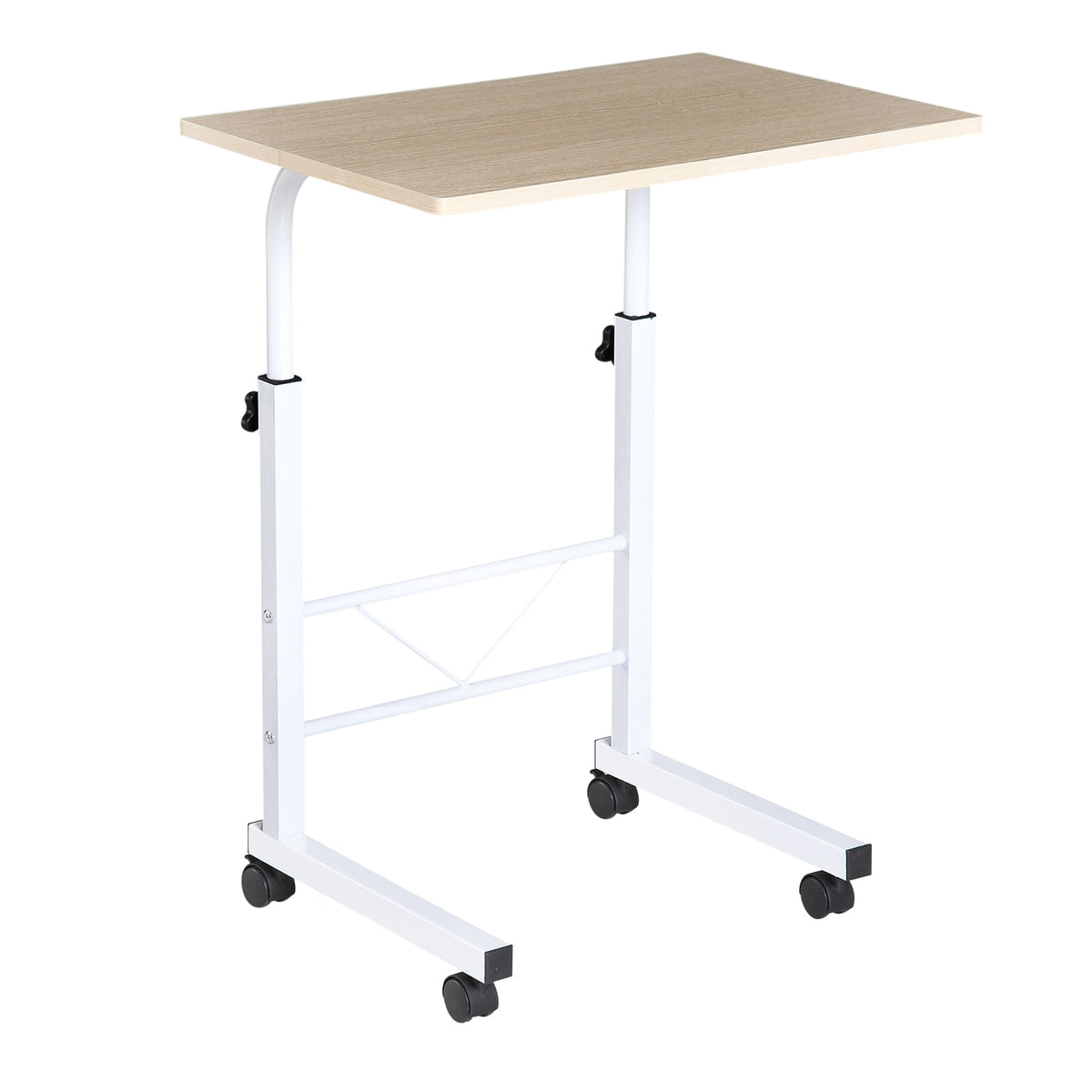 Mesa de computador para Hogar escritorio Altura Ajustável Mesa Compacta com Rodas 60x40x68-78cm Cor Branco — foto 1
