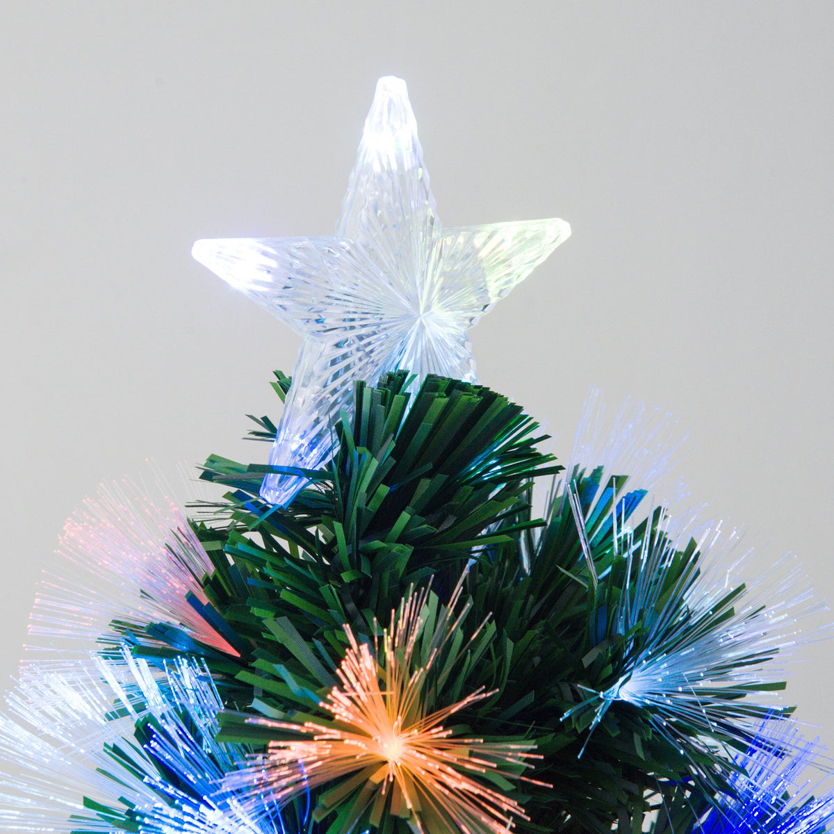 Árvore de Natal 120cm com 130 Luzes LED de Múltiplas Cores e Estrela Decorativa Ø66x120 cm Verde — foto 9