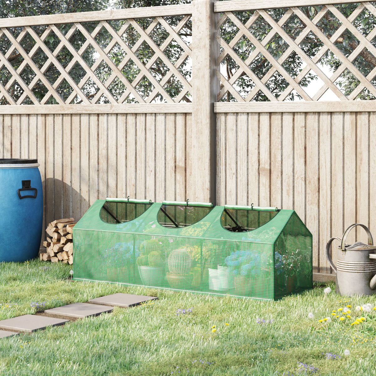 Estufa 180x60x60cm Estufa de Jardim com 3 Janelas Enroláveis para Cultivo de Plantas Verduras Flores Verde — foto 2