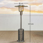 Aquecedor a Gás Butano 13 KW Aquecedor de Exterior a Gás Portátil com Temperatura Ajustável Proteção Contra Tombos Ignição Piezoelétrica e Rodas Adequado para Butano e Propano 82x82x222 cm Cinzento — foto 3
