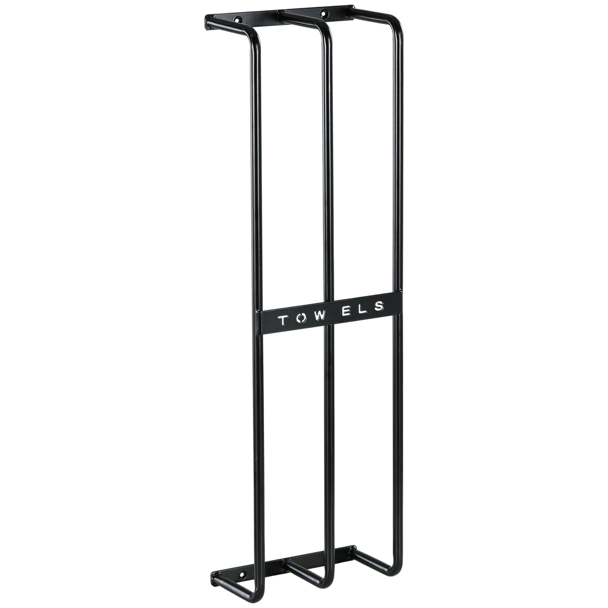 Toalheiro de Casa de Banho Toalheiro de Parede com 3 Barras e Estrutura de Metal Suporte para Toalhas 21x12x74 cm Preto — foto 1