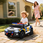 Carro Elétrico Infantil Modelo Policial 12V com Comando a Distância 2,4 Luzes Sirene Música USB e Suspensão 96x60x45 cm Multicor — foto 2